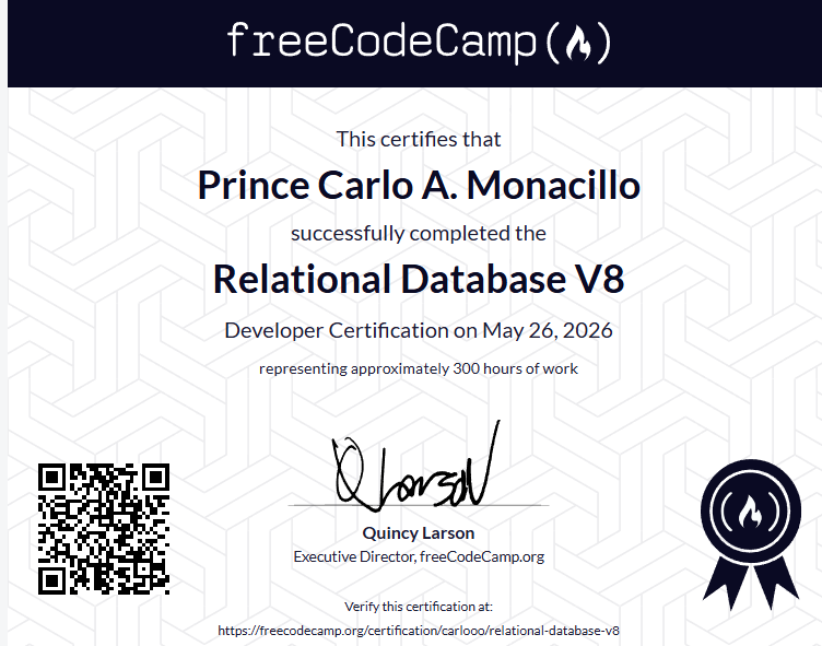 freeCodeCamp Relational Database