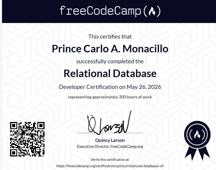 freeCodeCamp Relational Database